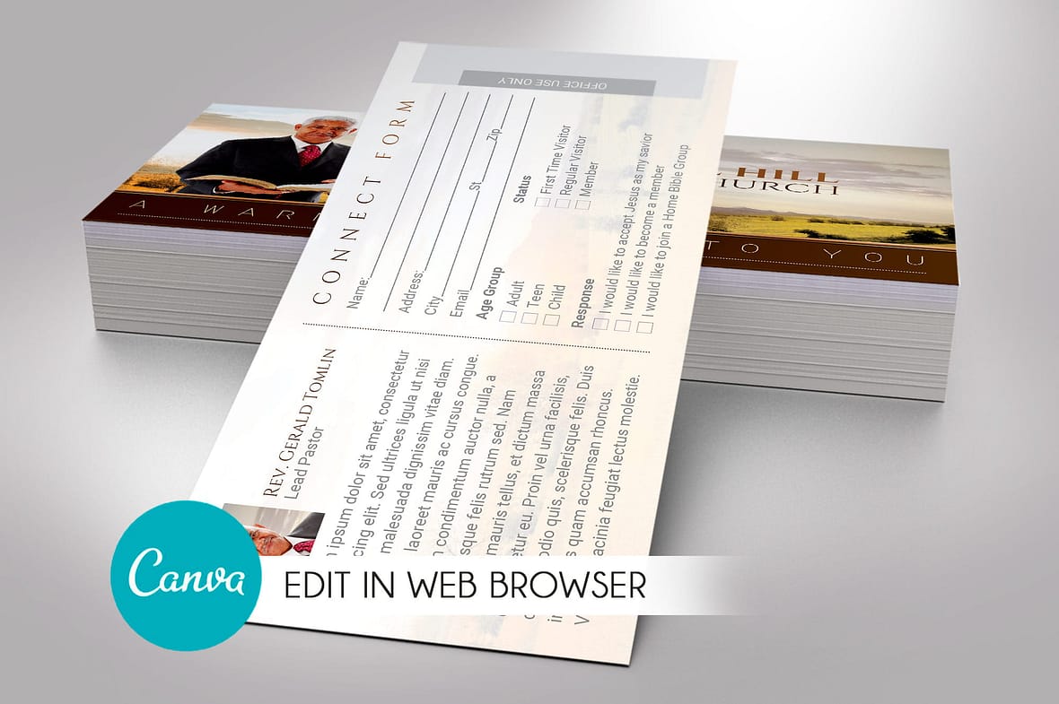 Visitor Connect Card Canva Template