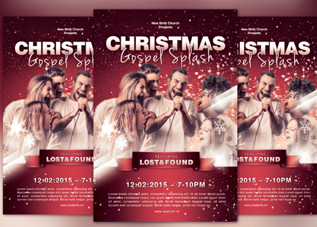 Christmas Gospel Splash Church Flyer Template
