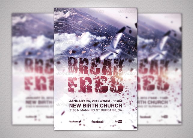 Break Free Church Flyer and CD Template