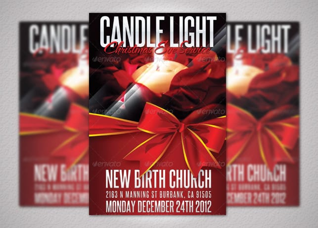 Candle Light Service Church Flyer Template