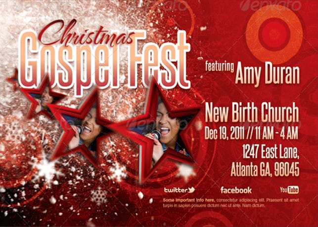 Christmas Gospel Fest Church Flyer Template