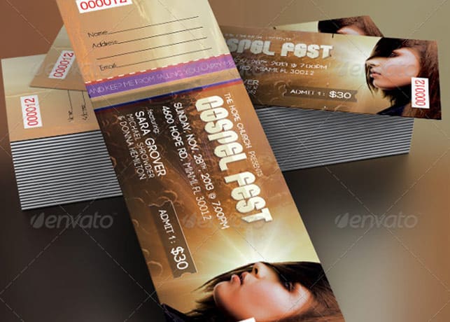 Gospel Fest Concert Ticket Template