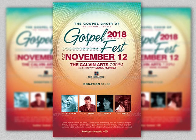 Gospel Fest Church Flyer Template
