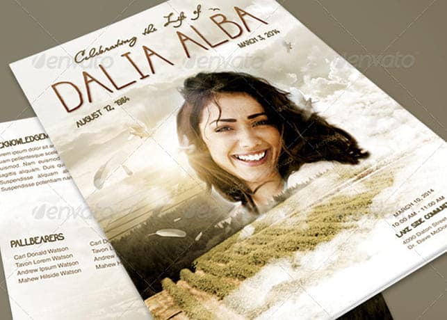 Heavens Gateway Funeral Program Template