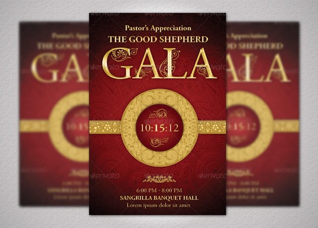 Pastor's Appreciation Gala Church Flyer & Ticket