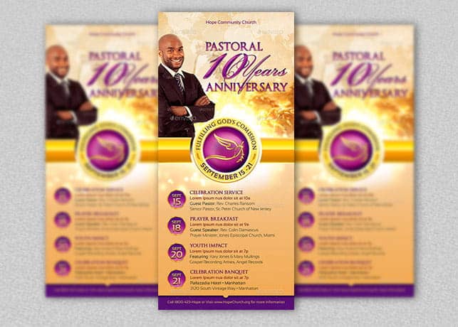Clergy Anniversary Rack Card Template