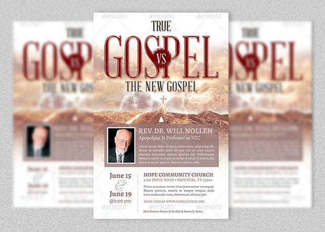 True Gospel vs New Gospel Church Flyer Template