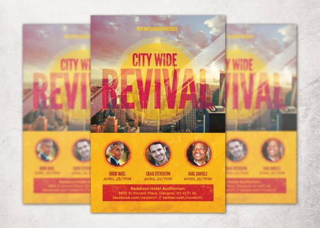 City Wide Revival Church Flyer Template