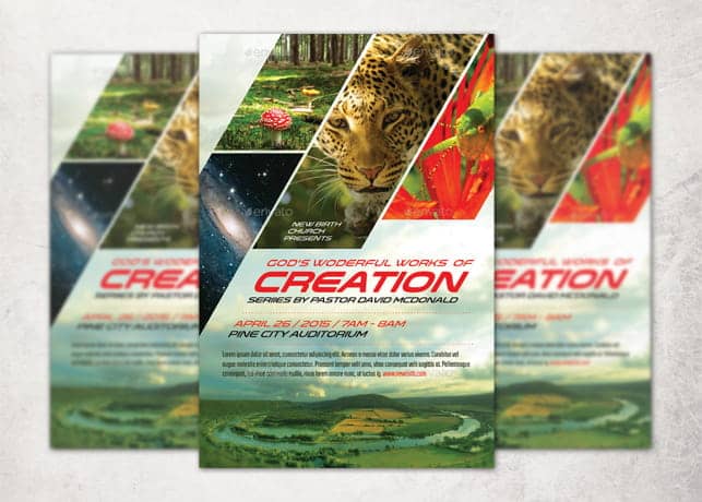 God's Wonderful Works Church Flyer Template