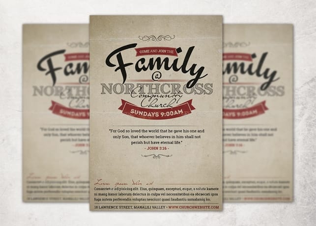 Vintage Church Invite Flyer Template