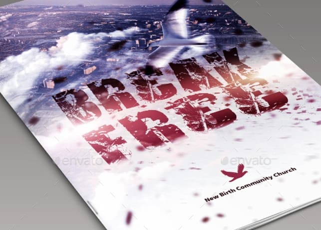 Break Free Church Bulletin Template