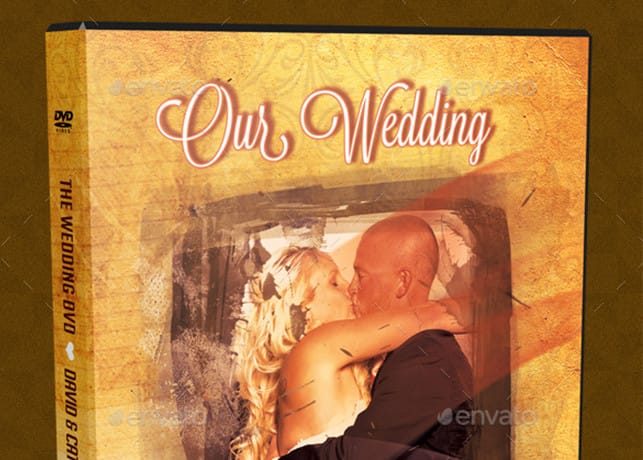Retro Wedding DVD Cover Template & Disc Artwork