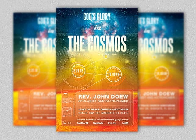 God's Glory In The Cosmos Church Flyer and CD