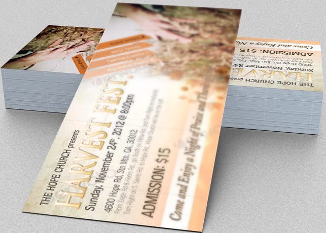 Harvest Fest Flyer, CD and Ticket Template