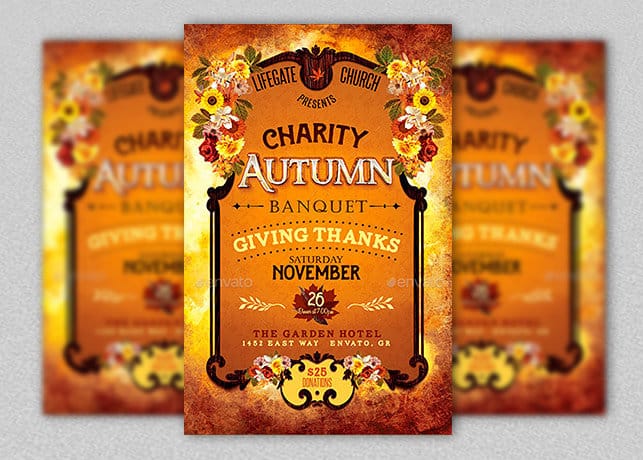 Charity Autumn Banquet Flyer Template