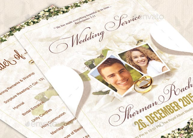 Classy Wedding Order of Service Template