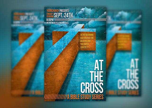 Cross Bible Study Church Flyer Template