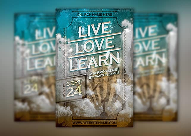Live Love Learn Church Flyer Template