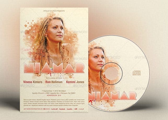 Church Concert Flyer CD Ticket Template