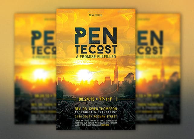 Pentecost Church Flyer Template