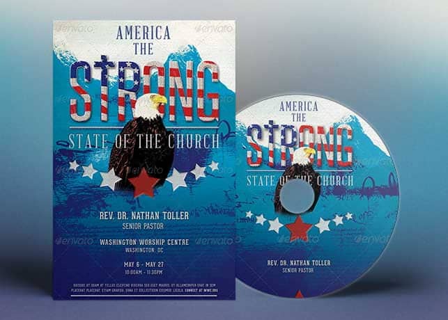Strong America Church Flyer CD Template