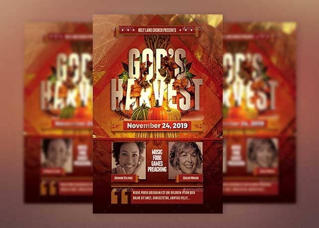Gods Harvest Fall Flyer Template