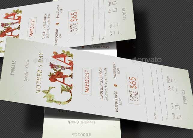 Mothers Gala Ticket Template