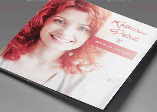 Floral Funeral Program Template
