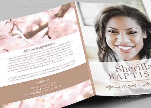 Cherry Funeral Program Template