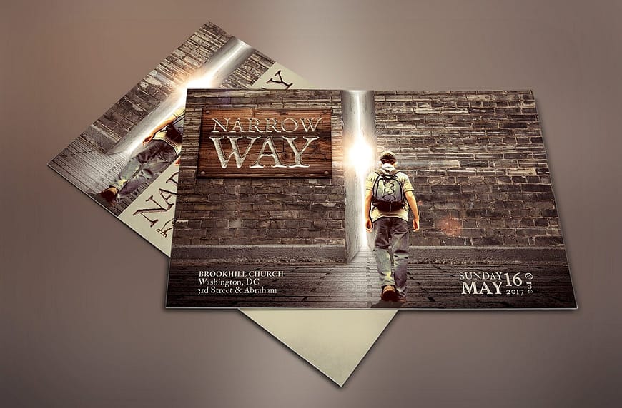 Narrow Way Church Flyer Poster Template
