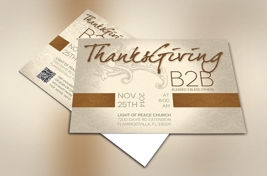 Thanksgiving Charity Postcard