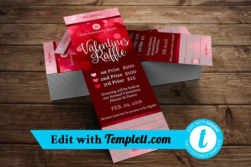 Valentines Raffle Ticket