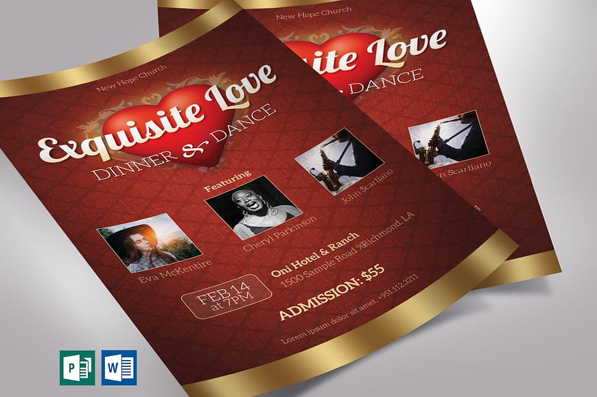 Valentines Dinner Dance Flyer