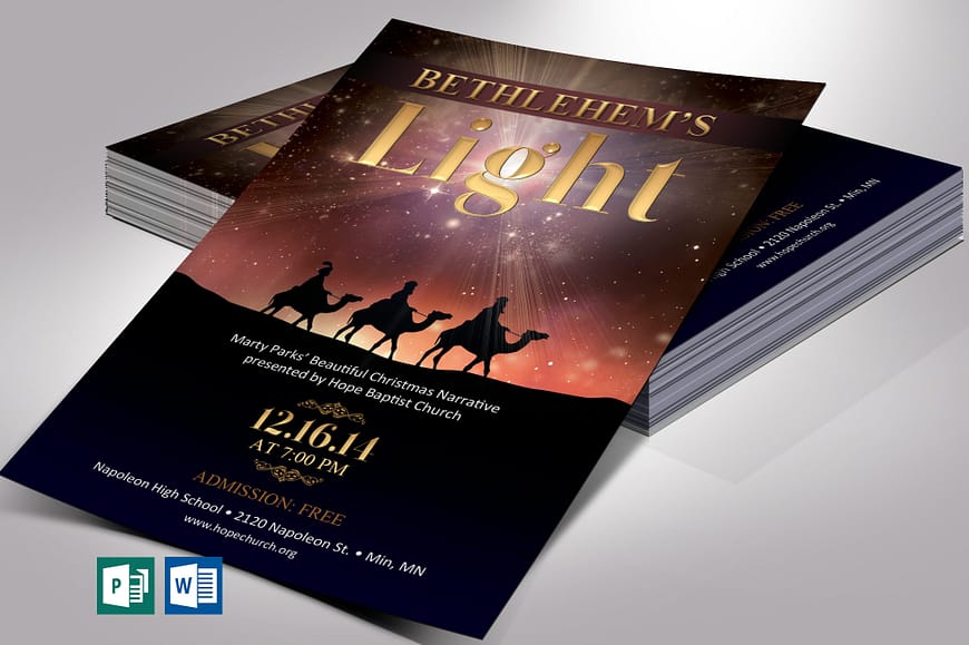 Bethlehemâ€™s Light Flyer Word Publisher Template