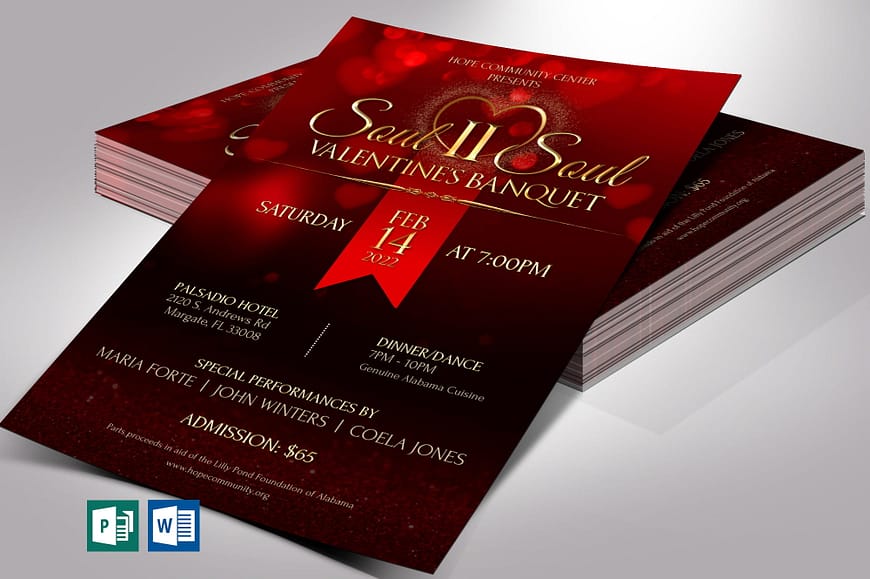 Valentines Invitation Word Publisher Template