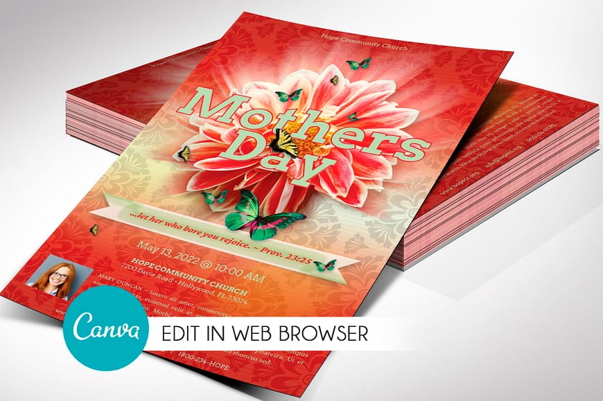Mothers Day Flyer Canva Template