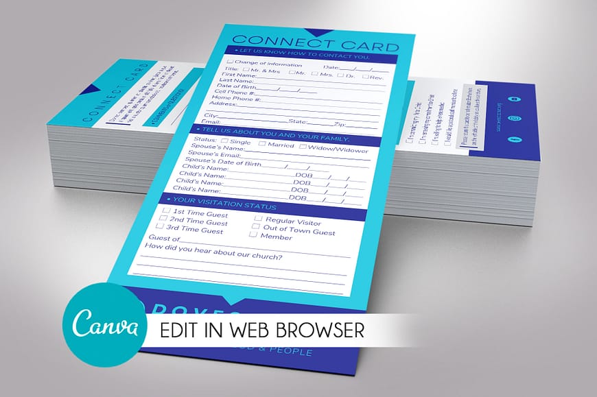 Modern Connect Card Canva Template