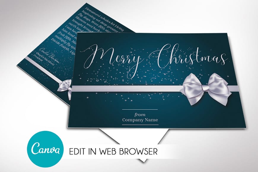 Merry Christmas Postcard Canva Template